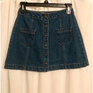 Forever 21 Button Up Denim Mini Skirt